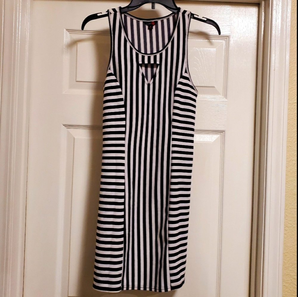 White and black mini dress